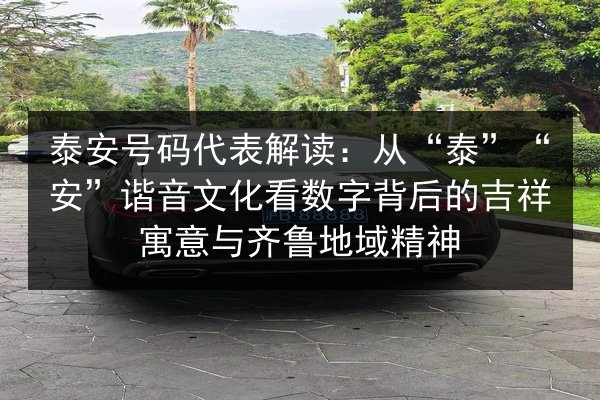 泰安号码代表解读:从“泰”“安”谐音文化看数字背后的吉祥寓意与齐鲁地域精神 第3张 泰安号码代表解读:从“泰”“安”谐音文化看数字背后的吉祥寓意与齐鲁地域精神 第3张