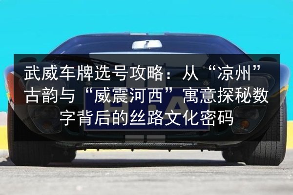 武威车牌选号攻略：从“凉州”古韵与“威震河西”寓意探秘数字背后的丝路文化密码