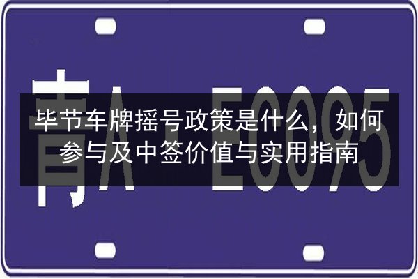 毕节车牌摇号政策是什么,如何参与及中签价值与实用指南 第3张 毕节车牌摇号政策是什么,如何参与及中签价值与实用指南 第3张