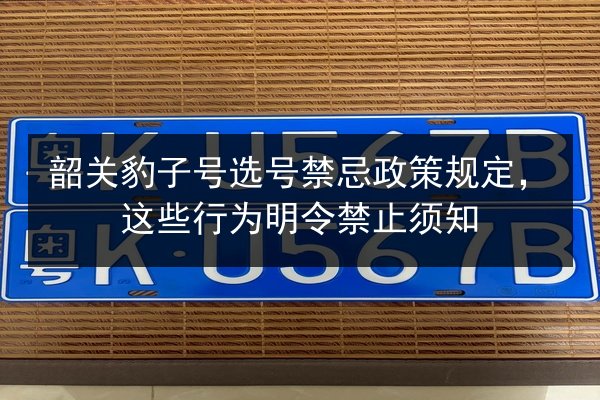 韶关豹子号选号禁忌政策规定，这些行为明令禁止须知 第2张