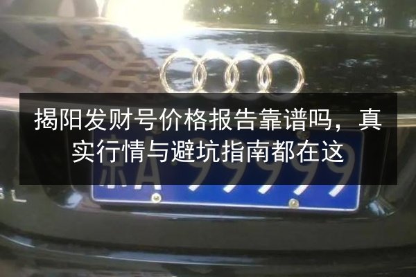 揭阳发财号价格报告靠谱吗,真实行情与避坑指南都在这 第1张 揭阳发财号价格报告靠谱吗,真实行情与避坑指南都在这 第1张
