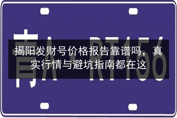 揭阳发财号价格报告靠谱吗,真实行情与避坑指南都在这 第3张 揭阳发财号价格报告靠谱吗,真实行情与避坑指南都在这 第3张