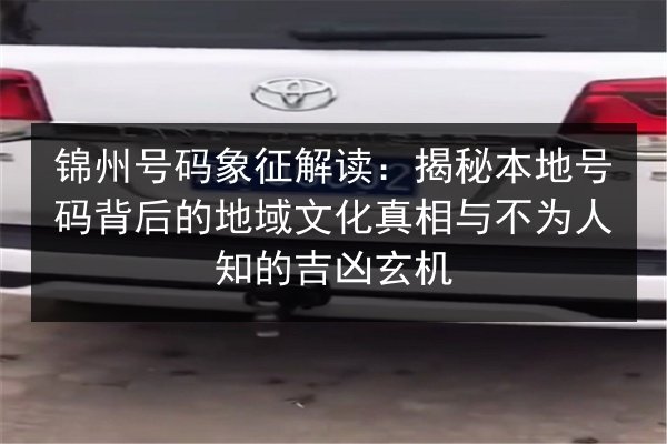 锦州号码象征解读：揭秘本地号码背后的地域文化真相与不为人知的吉凶玄机