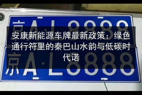 安康新能源车牌最新政策:绿色通行符里的秦巴山水韵与低碳时代诺 第3张 安康新能源车牌最新政策:绿色通行符里的秦巴山水韵与低碳时代诺 第3张