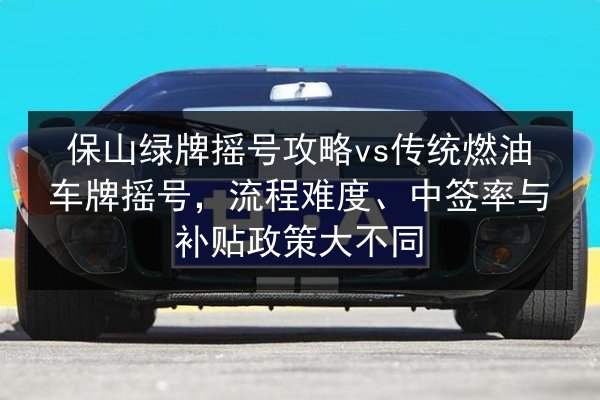 保山绿牌摇号攻略vs传统燃油车牌摇号，流程难度、中签率与补贴政策大不同