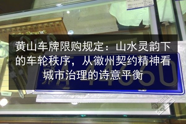 黄山车牌限购规定：山水灵韵下的车轮秩序，从徽州契约精神看城市治理的诗意平衡 第2张