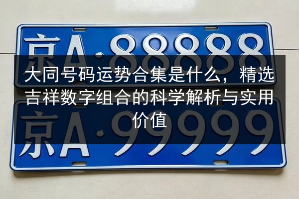 大同号码运势合集是什么，精选吉祥数字组合的科学解析与实用价值
