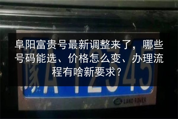阜阳富贵号最新调整来了,哪些号码能选、价格怎么变、办理流程有啥新要求? 第2张 阜阳富贵号最新调整来了,哪些号码能选、价格怎么变、办理流程有啥新要求? 第2张