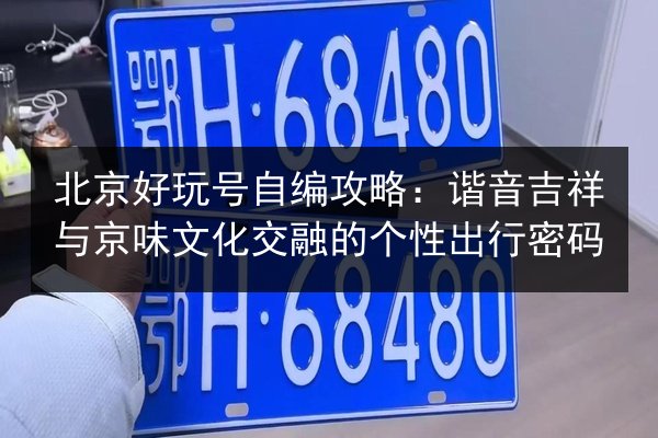 北京好玩号自编攻略：谐音吉祥与京味文化交融的个性出行密码