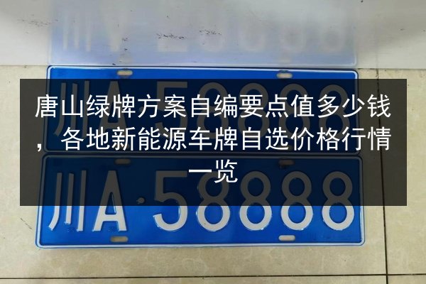 唐山绿牌方案自编要点值多少钱，各地新能源车牌自选价格行情一览