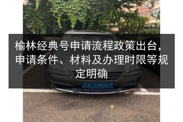 榆林经典号申请流程政策出台，申请条件、材料及办理时限等规定明确 第2张