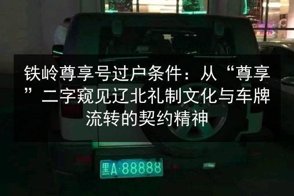 铁岭尊享号过户条件：从“尊享”二字窥见辽北礼制文化与车牌流转的契约精神