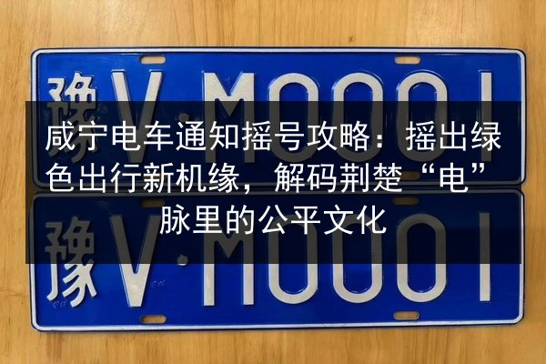 咸宁电车通知摇号攻略:摇出绿色出行新机缘,解码荆楚“电”脉里的公平文化 第2张 咸宁电车通知摇号攻略:摇出绿色出行新机缘,解码荆楚“电”脉里的公平文化 第2张