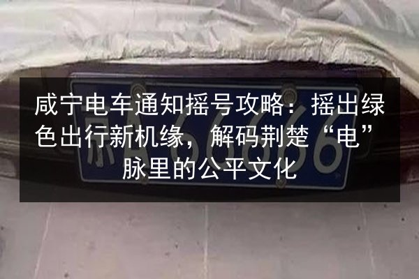 咸宁电车通知摇号攻略:摇出绿色出行新机缘,解码荆楚“电”脉里的公平文化 第3张 咸宁电车通知摇号攻略:摇出绿色出行新机缘,解码荆楚“电”脉里的公平文化 第3张
