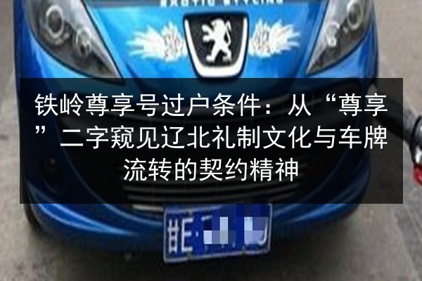 铁岭尊享号过户条件：从“尊享”二字窥见辽北礼制文化与车牌流转的契约精神 第3张