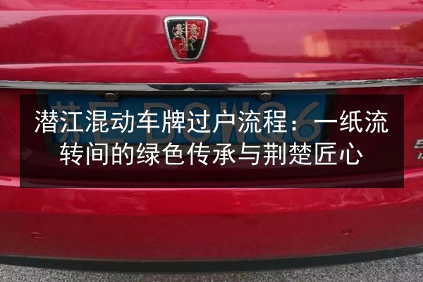 潜江混动车牌过户流程：一纸流转间的绿色传承与荆楚匠心 第3张