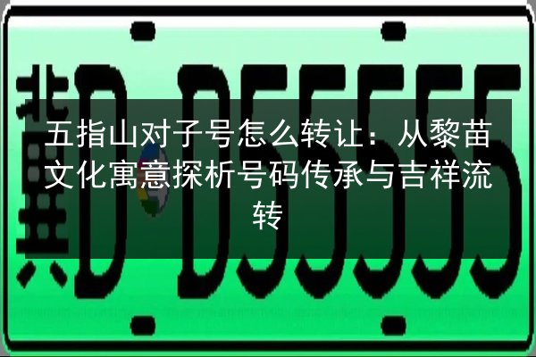 五指山对子号怎么转让:从黎苗文化寓意探析号码传承与吉祥流转 第2张 五指山对子号怎么转让:从黎苗文化寓意探析号码传承与吉祥流转 第2张