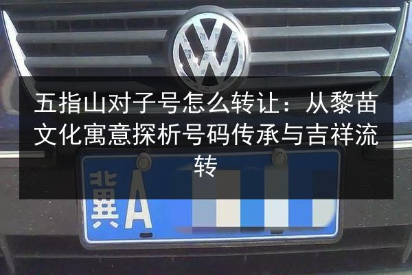 五指山对子号怎么转让:从黎苗文化寓意探析号码传承与吉祥流转 第3张 五指山对子号怎么转让:从黎苗文化寓意探析号码传承与吉祥流转 第3张