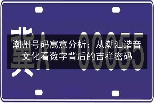 潮州号码寓意分析：从潮汕谐音文化看数字背后的吉祥密码 第2张