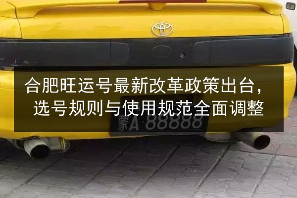 合肥旺运号最新改革政策出台,选号规则与使用规范全面调整 第2张 合肥旺运号最新改革政策出台,选号规则与使用规范全面调整 第2张