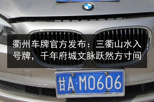 衢州车牌官方发布:三衢山水入号牌,千年府城文脉跃然方寸间 第1张 衢州车牌官方发布:三衢山水入号牌,千年府城文脉跃然方寸间 第1张