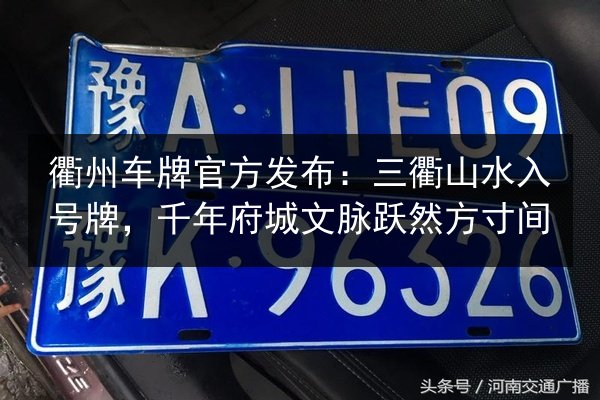 衢州车牌官方发布:三衢山水入号牌,千年府城文脉跃然方寸间 第2张 衢州车牌官方发布:三衢山水入号牌,千年府城文脉跃然方寸间 第2张