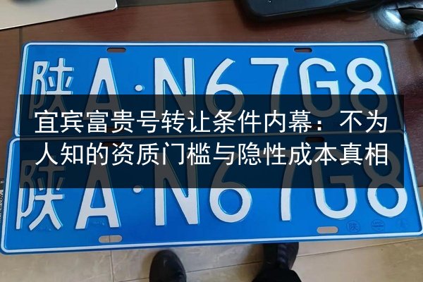 宜宾富贵号转让条件内幕:不为人知的资质门槛与隐性成本真相 第3张 宜宾富贵号转让条件内幕:不为人知的资质门槛与隐性成本真相 第3张