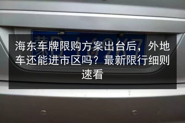 海东车牌限购方案出台后,外地车还能进市区吗?最新限行细则速看 第2张 海东车牌限购方案出台后,外地车还能进市区吗?最新限行细则速看 第2张