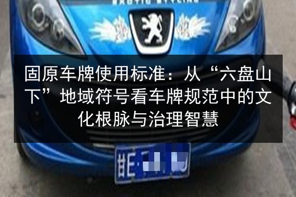 固原车牌使用标准：从“六盘山下”地域符号看车牌规范中的文化根脉与治理智慧