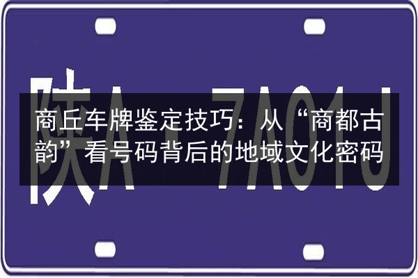 商丘车牌鉴定技巧：从“商都古韵”看号码背后的地域文化密码