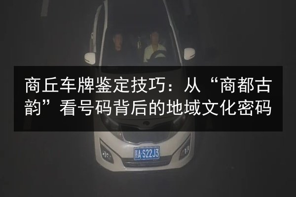 商丘车牌鉴定技巧:从“商都古韵”看号码背后的地域文化密码 第3张 商丘车牌鉴定技巧:从“商都古韵”看号码背后的地域文化密码 第3张