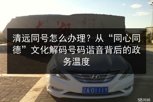 清远同号怎么办理？从“同心同德”文化解码号码谐音背后的政务温度 第3张
