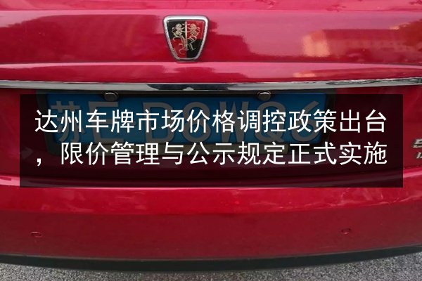 达州车牌市场价格调控政策出台,限价管理与公示规定正式实施 第3张 达州车牌市场价格调控政策出台,限价管理与公示规定正式实施 第3张