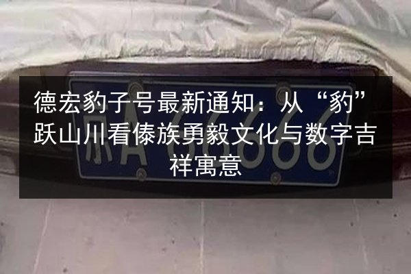 德宏豹子号最新通知：从“豹”跃山川看傣族勇毅文化与数字吉祥寓意 第2张