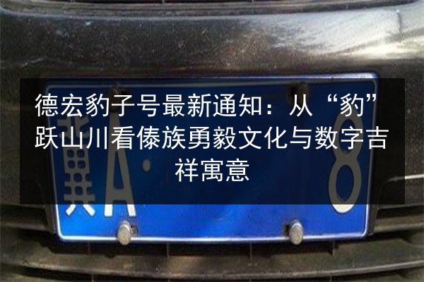 德宏豹子号最新通知：从“豹”跃山川看傣族勇毅文化与数字吉祥寓意 第3张