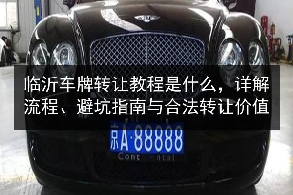 临沂车牌转让教程是什么,详解流程、避坑指南与合法转让价值 第1张 临沂车牌转让教程是什么,详解流程、避坑指南与合法转让价值 第1张