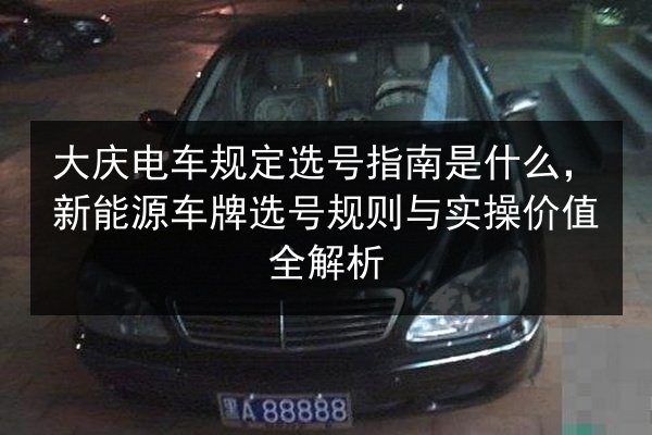 大庆电车规定选号指南是什么，新能源车牌选号规则与实操价值全解析 第3张