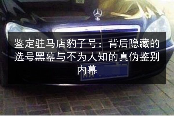 鉴定驻马店豹子号:背后隐藏的选号黑幕与不为人知的真伪鉴别内幕 第1张 鉴定驻马店豹子号:背后隐藏的选号黑幕与不为人知的真伪鉴别内幕 第1张