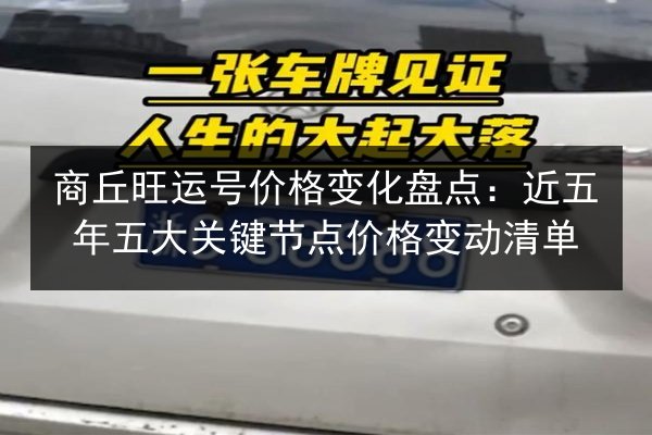 商丘旺运号价格变化盘点：近五年五大关键节点价格变动清单