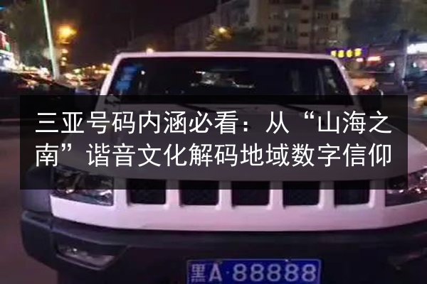 三亚号码内涵必看：从“山海之南”谐音文化解码地域数字信仰 第3张