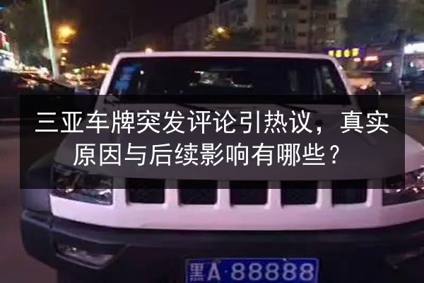三亚车牌突发评论引热议,真实原因与后续影响有哪些? 第2张 三亚车牌突发评论引热议,真实原因与后续影响有哪些? 第2张