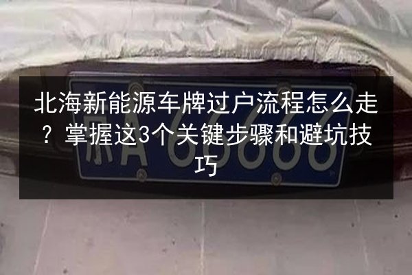 北海新能源车牌过户流程怎么走?掌握这3个关键步骤和避坑技巧 第3张 北海新能源车牌过户流程怎么走?掌握这3个关键步骤和避坑技巧 第3张