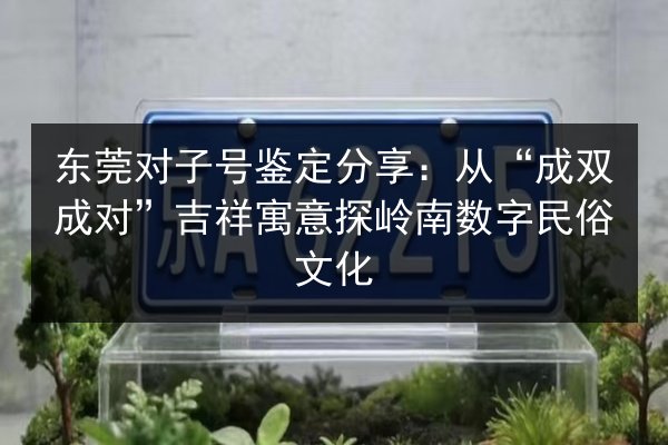 东莞对子号鉴定分享:从“成双成对”吉祥寓意探岭南数字民俗文化 第2张 东莞对子号鉴定分享:从“成双成对”吉祥寓意探岭南数字民俗文化 第2张