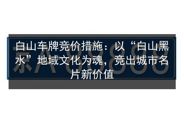 白山车牌竞价措施:以“白山黑水”地域文化为魂,竞出城市名片新价值 第1张 白山车牌竞价措施:以“白山黑水”地域文化为魂,竞出城市名片新价值 第1张