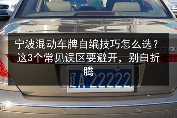 宁波混动车牌自编技巧怎么选？这3个常见误区要避开，别白折腾 第3张