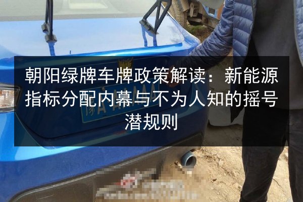 朝阳绿牌车牌政策解读:新能源指标分配内幕与不为人知的摇号潜规则 第3张 朝阳绿牌车牌政策解读:新能源指标分配内幕与不为人知的摇号潜规则 第3张