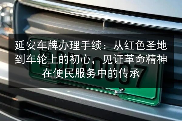 延安车牌办理手续：从红色圣地到车轮上的初心，见证革命精神在便民服务中的传承 第2张