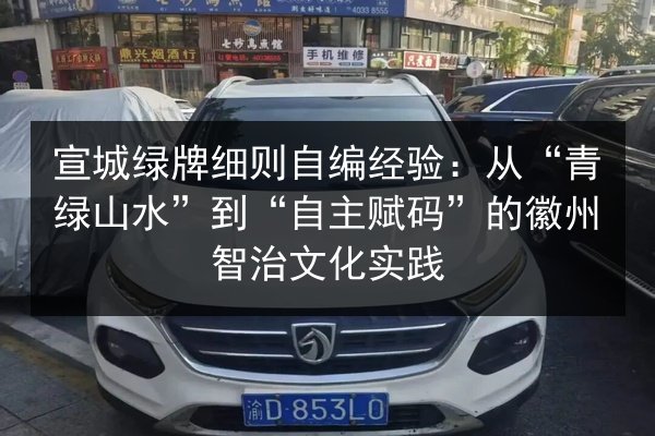 宣城绿牌细则自编经验:从“青绿山水”到“自主赋码”的徽州智治文化实践 第1张 宣城绿牌细则自编经验:从“青绿山水”到“自主赋码”的徽州智治文化实践 第1张