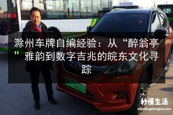 滁州车牌自编经验：从“醉翁亭”雅韵到数字吉兆的皖东文化寻踪 第2张