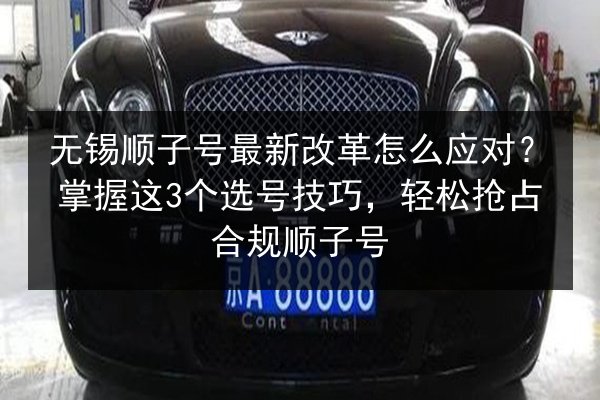 无锡顺子号最新改革怎么应对？掌握这3个选号技巧，轻松抢占合规顺子号